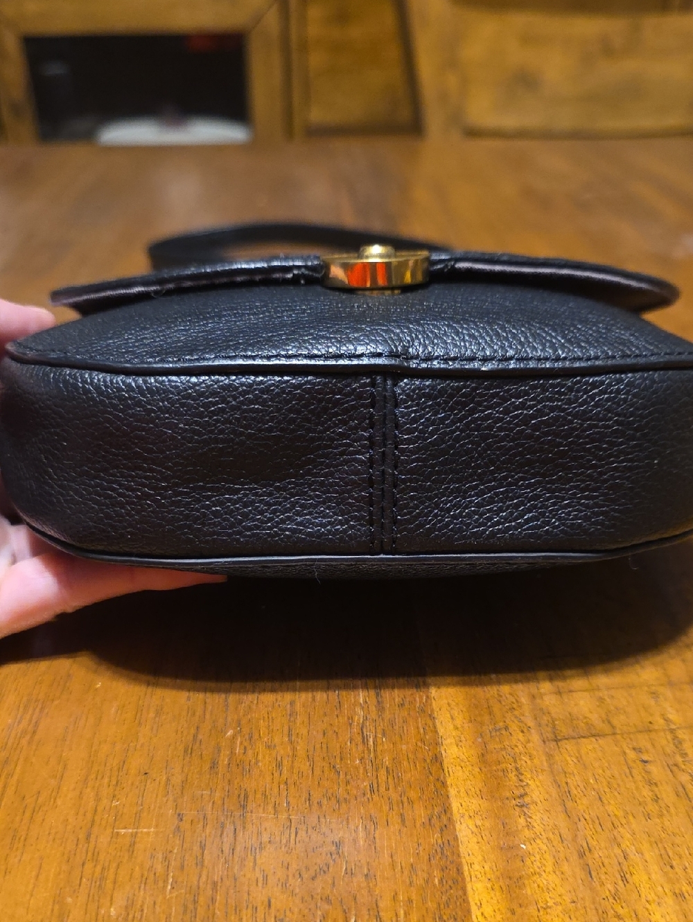 Fossil Black Glitter Flap Crossbody with Gold-Tone Hardware - Picture 6 of 16